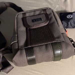 Brown and Green Men's Bag